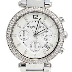 Pre Owned Michael Kors Silver Stainless Steel Parker MK5353 Women's Wristwatch 39 mm