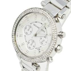 Pre Owned Michael Kors Silver Stainless Steel Parker MK5353 Women's Wristwatch 39 mm