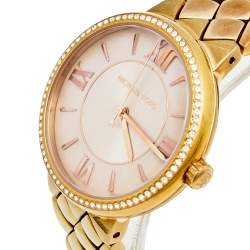 مملوكة مسبقًا Michael Kors Mother of Pearl Rose Gold Plated Stainless Steel Courtney MK3705 Women's Wristwatch 36 mm