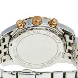 Pre Owned Michael Kors Silver Tri-Tone Stainless Steel Lexington MK5735 Women's Wristwatch 38 mm