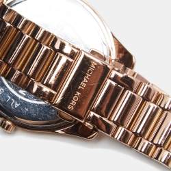 مملوكة مسبقًا ساعة يد نسائية مايكل كورس بليك MK3227 ستانلس ستيل مطلي ذهب وردي بني 42 مم