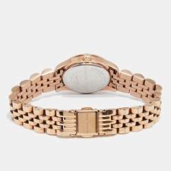 مملوكة مسبقًا Michael Kors White Rose Gold Plated Stainless Steel Lexington MK3230 Women's Wristwatch 26 mm