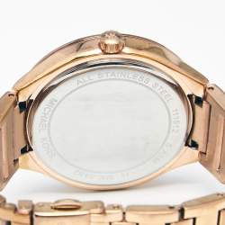 Pre Owned ساعة يد نسائية مايكل كورس كيري MK3482 ستانلس ستيل مطلي ذهب وردي صدف 38 مم