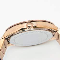 Pre Owned ساعة يد نسائية مايكل كورس كيري MK3482 ستانلس ستيل مطلي ذهب وردي صدف 38 مم