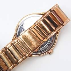 Pre Owned ساعة يد نسائية مايكل كورس كيري MK3482 ستانلس ستيل مطلي ذهب وردي صدف 38 مم