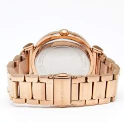 Pre Owned ساعة يد نسائية مايكل كورس كاتلين MK3356 ستانلس ستيل مطلي ذهب وردي سوداء 38 مم