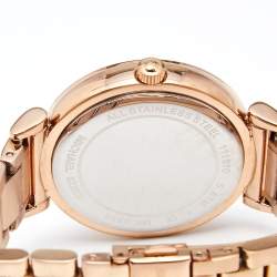 Pre Owned ساعة يد نسائية مايكل كورس كاتلين MK3356 ستانلس ستيل مطلي ذهب وردي سوداء 38 مم