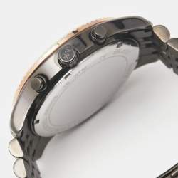 Pre Owned Michael Kors Black PVD Coated Rose Gold Tone Lexington MK8561 Unisex 44 mm