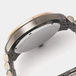 Pre Owned Michael Kors Black PVD Coated Rose Gold Tone Lexington MK8561 Unisex 44 mm