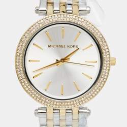 Pre Owned Michael Kors Silver Two Tone Stainless Steel Darci MK3215 Women's Wristwatch 39 mm