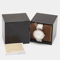 Pre Owned Michael Kors Silver Two Tone Stainless Steel Darci MK3215 Women's Wristwatch 39 mm