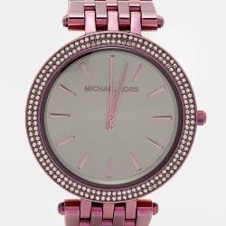 Pre Owned Michael Kors Grey PVD Coated Stainless Steel Darci MK3554 Women's Wristwatch 39 mm 