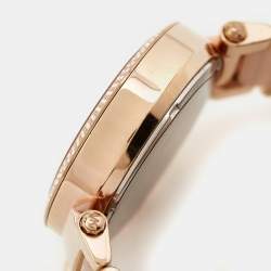 Pre Owned ساعة يد نسائية مايكل كورس باركر MK5896  أسيتات ستانلس ستيل مطلي ذهب شامبين 39 مم