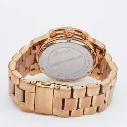 Michael Kors Rose Gold Plated Stainless Steel Runway MK5128 Women's Wristwatch 38 mm