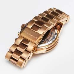 Michael Kors Rose Gold Plated Stainless Steel Runway MK5128 Women's Wristwatch 38 mm