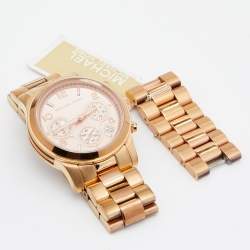 Michael Kors Rose Gold Plated Stainless Steel Runway MK5128 Women's Wristwatch 38 mm