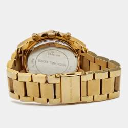 Pre Owned Michael Kors Champagne Gold Plated Stainless Steel Blair MK5263 Women's Wristwatch 39 mm