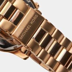 Michael Kors Champagne Rose Gold Plated Stainless Steel Runway MK5128 Women's Wristwatch 38 mm
