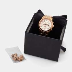 Michael Kors Champagne Rose Gold Plated Stainless Steel Runway MK5128 Women's Wristwatch 38 mm
