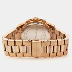 Michael Kors Champagne Rose Gold Plated Stainless Steel Runway MK5128 Women's Wristwatch 38 mm