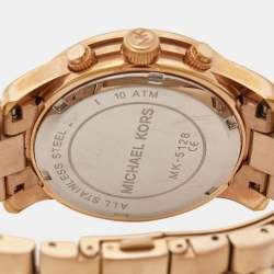 Michael Kors Champagne Rose Gold Plated Stainless Steel Runway MK5128 Women's Wristwatch 38 mm