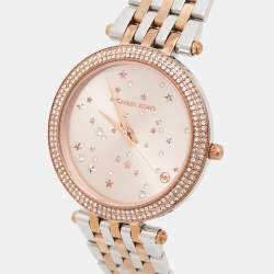 Michael Kors Pink Two-Tone Stainless Steel Darci MK3726 Women's Wristwatch 39 mm