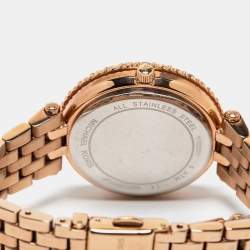 Pre Owned Michael Kors Champagne Rose Gold Plated Stainless Steel Darci MK4515 Women's Wristwatch 34 mm
