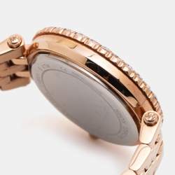Pre Owned Michael Kors Champagne Rose Gold Plated Stainless Steel Darci MK4515 Women's Wristwatch 34 mm