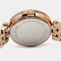 Pre Owned Michael Kors Rose Gold Plated Stainless Steel Darci MK3366 Women's Wristwatch 33 mm
