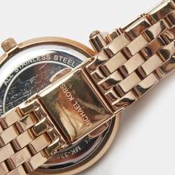 Pre Owned Michael Kors Rose Gold Plated Stainless Steel Darci MK3366 Women's Wristwatch 33 mm