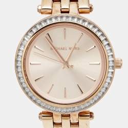 Pre Owned Michael Kors Rose Gold Plated Stainless Steel Darci MK3366 Women's Wristwatch 33 mm