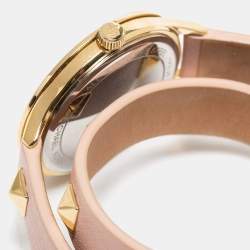 Michael Kors Champagne Gold Plated Stainless Steel Leather MK2681 Women's Wristwatch 38 mm
