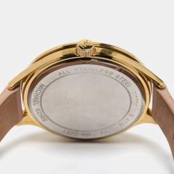Michael Kors Champagne Gold Plated Stainless Steel Leather MK2681 Women's Wristwatch 38 mm