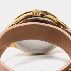 Michael Kors Champagne Gold Plated Stainless Steel Leather MK2681 Women's Wristwatch 38 mm