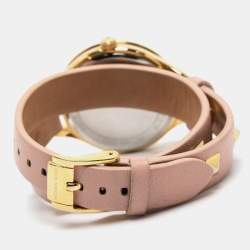 Michael Kors Champagne Gold Plated Stainless Steel Leather MK2681 Women's Wristwatch 38 mm