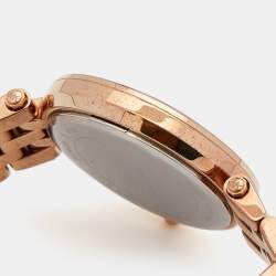 Pre Owned Michael Kors Champagne Rose Gold Plated Stainless Steel Darci MK3366 Women's Wristwatch 33 mm