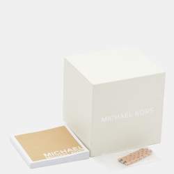 Pre Owned Michael Kors Champagne Rose Gold Plated Stainless Steel Darci MK3366 Women's Wristwatch 33 mm