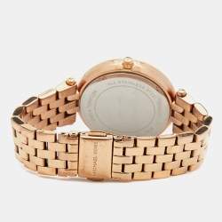 Pre Owned Michael Kors Champagne Rose Gold Plated Stainless Steel Darci MK3366 Women's Wristwatch 33 mm