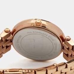 Pre Owned Michael Kors Champagne Rose Gold Plated Stainless Steel Darci MK3366 Women's Wristwatch 33 mm