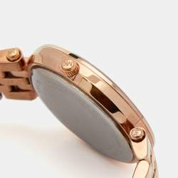 Pre Owned Michael Kors Champagne Rose Gold Plated Stainless Steel Darci MK3366 Women's Wristwatch 33 mm