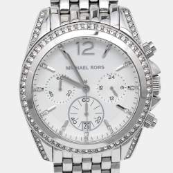 Michael Kors White Stainless Steel Pressley MK5863 Women's Wristwatch 39 mm