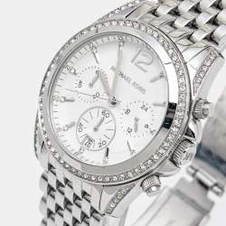 Michael Kors White Stainless Steel Pressley MK5863 Women's Wristwatch 39 mm