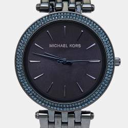 Pre Owned Michael Kors Blue PVD Coated Stainless Steel Darci MK3417 Women's Wristwatch 39 mm