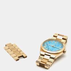 Michael Kors Blue Gold Plated Stainless Steel Channing MK5894 Women's Wristwatch 38 mm