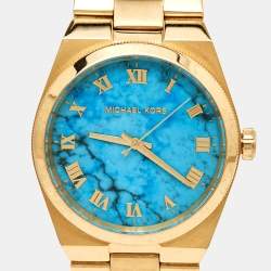 Michael Kors Blue Gold Plated Stainless Steel Channing MK5894 Women's Wristwatch 38 mm