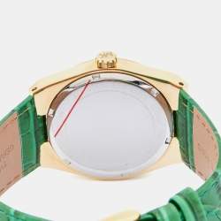 Michael Kors Green Gold Plated Stainless Steel Leather Channing MK2356 Unisex Wristwatch 38 mm 