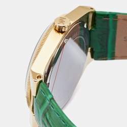 Michael Kors Green Gold Plated Stainless Steel Leather Channing MK2356 Unisex Wristwatch 38 mm 