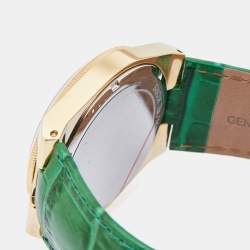 Michael Kors Green Gold Plated Stainless Steel Leather Channing MK2356 Unisex Wristwatch 38 mm 