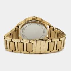 Pre Owned Michael Kors Champagne Gold Plated Stainless Steel Hartman MK3490 Women's Wristwatch Set 38 mm