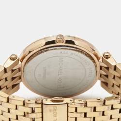 Pre Owned Michael Kors Champagne Rose Gold Plated Stainless Steel Darci MK3192 Women's Wristwatch 38 mm
